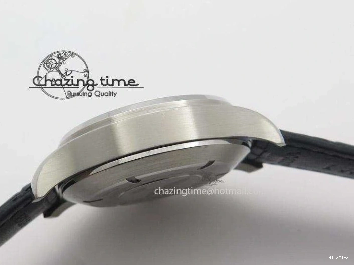 MIROTIME 0128 Youthful Pilot Spitfire 3878 Chrono BP Gray Dial SS On Black Leather Strap A 7368